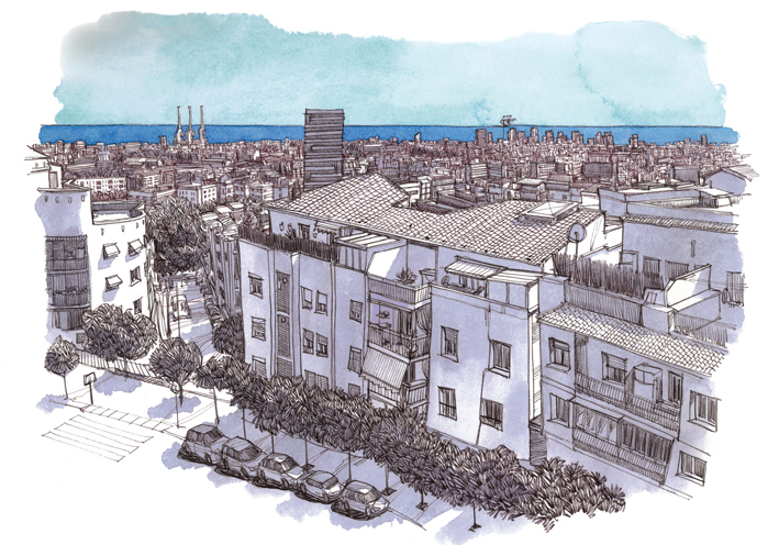 Postal Roquetes desde la calle Vidal i Guasch