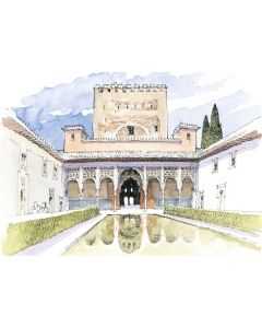 Postal La Alhambra. Patio de los Arrayanes