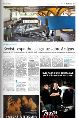 La prensa brasileña se hace eco del número de 2G dedicado a Vilanova Artigas