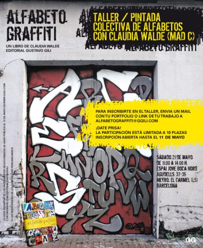 Taller > Alfabeto graffiti: pintada colectiva de alfabetos con Claudia Walde (Mad C)