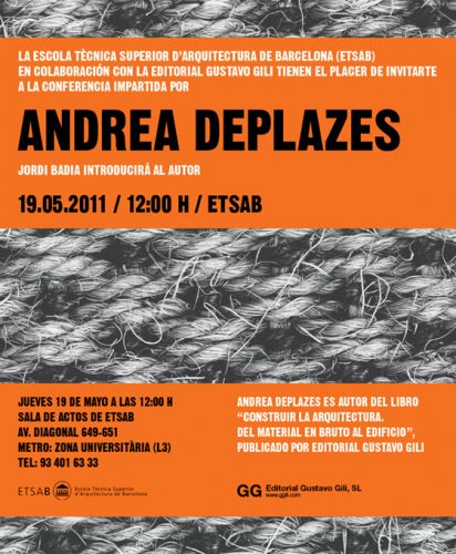 Conferencia > Andrea Deplazes en la ETSAB