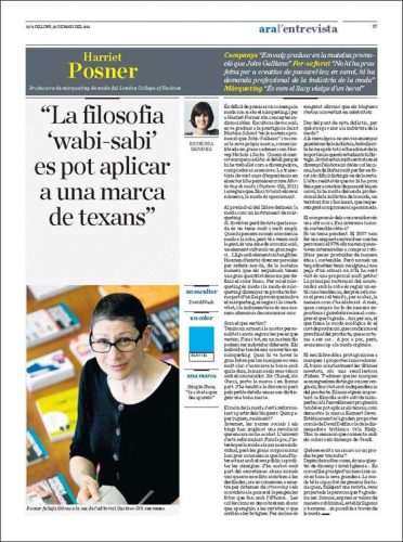 Entrevista > Harriet Posner en el diario Ara
