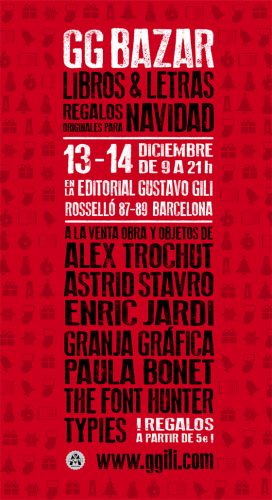 Primer aviso &gt; Se acerca el GGbazar. Libros &amp; letras para Navidad